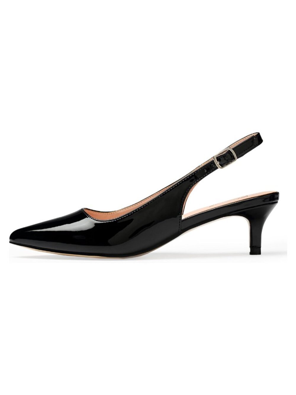 Women's Kitten Heels Closed Toe Slingback Pumps Low Heel Vegan Work
